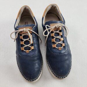 Pikolinos Vera Oxford Flat Shoe Womens 6.5-7 EU 37 Blue Lace Up Leather Casual